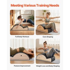 Uimoso Pilates Spine Corrector Arc for Fitness and Spine Stretching, Rubber Wood