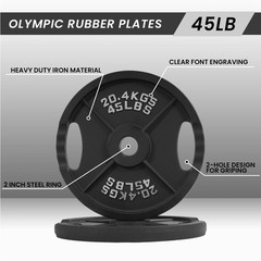 Weight Plates Cast Iron Olympic Barbell Weights 25, 35, 45, 85, 245 lbs