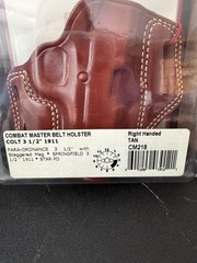 Galco Combat Master CM218 Belt HolsterRH Colter Officer 1911 3.5&Prime; Tan NEW