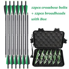 Hunting 20 inch Carbon Crossbow Bolts Crossbow Arrows +/or 100 Grain Broadheads