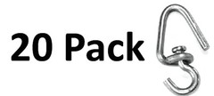JC Conner Rod Swivel and J Hook 20 Pack Trapping Supplies