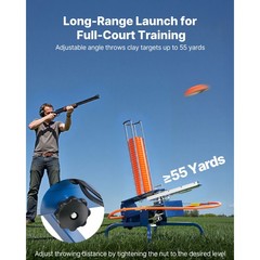 Uimoso Automatic Clay Target Launcher, 50 Clays, 55-Yard Range