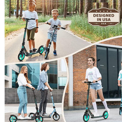 UPGO Kick Scooter for Ages 6+, 240 LB Max Load, Foldable, 8-Inch Wheels, Aquas