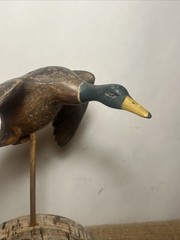 miniature flying mallard drake decoy sculpture vintage unknown