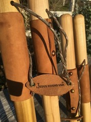 Natural Earth Tones Poplar Hard Wood Walking Stick Hiking Staff Hand Carved Pole