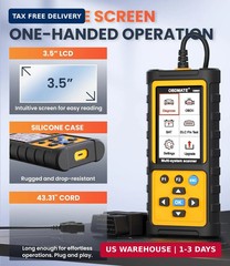 OBD2 Scanner with ABS SRS Transmission, Reset Fault Lights | Check Engine Code R