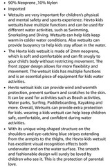 Hevto Unisex Kids Wetsuit 8 Slim