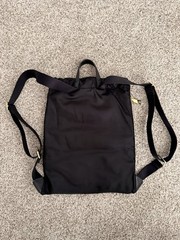 Marc Jacobs Black Nylon Backpack / Gold Hardware / Drawstring & Zip Pocket / New