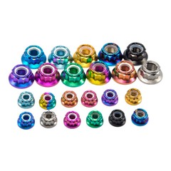 Ti Titanium 12 Point Nuts M5 M6 M8 M10 M12 Bicycle Flange Nylon locking Nut
