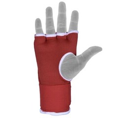 Gel Padded Inner Gloves with Hand Wraps MMA Muay Thai Boxing Bandage Fight Red