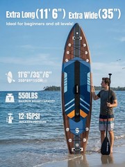 11&rsquo;6&Prime; x 35&Prime; Inflatable Stand Up Paddle Board with Seat, SUP Boards Accessories