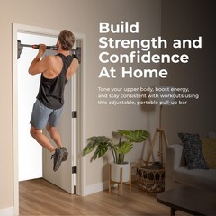 Door Mount Pull Up Bar Adjustable No-Screw Lock Anti-Rotation Home Gym Pull Up