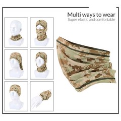 Tactical Balaclava Camo Neck Gaiter Face Mask Scarf Breathable Bandana Cover US