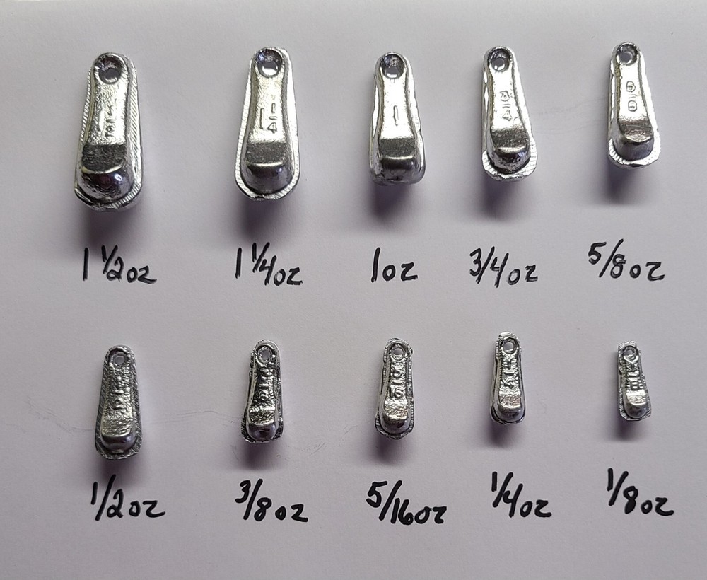 100 Lindy Sinkers, Walking Fishing weights, ASSORTED Sizes FREE SHIPPING
