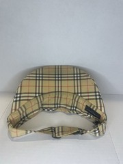 Burberry Golf Visor Check Adjustable Cotton Elastane Beige Black Red Unisex
