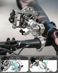Motorcycle Phone Mount with Vibration Dampener, Aluminum Alloy Bike Phone Hol…