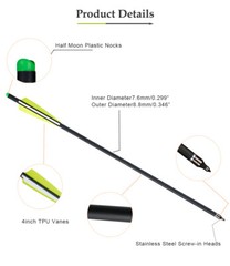 12pcs 20 inch Crossbow Bolts Carbon Crossbow Arrows / 12pcs 100 grain Broadheads