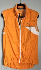 Pearl Izumi Men&rsquo;s Cycling Wind Vest M Orange/White Colorblock Full Zip Mesh