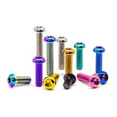12Pcs Rainbow M5x10mm Titanium/Ti Bolts Torx T25 Head Disc Brake Rotor Bolts