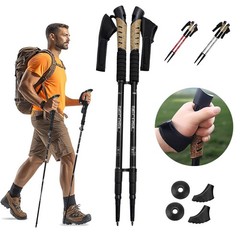 2x Trekking Poles Hiking Sticks Adjustable Alpenstock Poles for Nordic Walking
