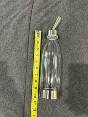 Plastic Water Bottle 22oz Stainless Steel Lid And Base With Strap – Clear NEW