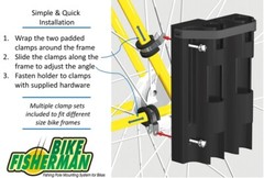 BIKE FISHERMAN – Bike Fishing Rod Holder – Holds 2 Rods – Easily Mount – Secure