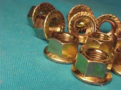 100 – 3/8 x 24 Thread Flanged Gold BMX Bicycle Axle Nuts