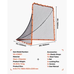 6&rsquo;x6&prime; Lacrosse Goal Net Folding Backyard Lacrosse Training Equipment Steel