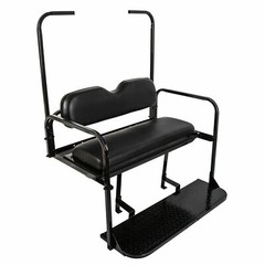 Golf Cart Flip Folding Rear Back Seat Kit w/ Roof Support For EZGO TXT 1995-UP