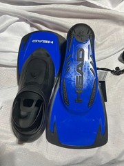 HEAD Energy Adult Training Swim Fins Blue/Black Snorkel Flippers Sz 3.5-12