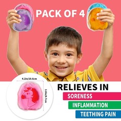 Unicorn Gel Ice Packs for Kids – 4 4.2 x 10.6 Inch, Pink, Purple, Blue, Green