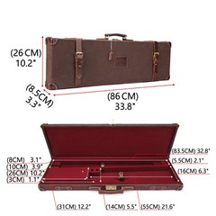 TOURBON Vintage Canvas Shotgun Hard Box Weapon Protect Storage Carry Case Gift