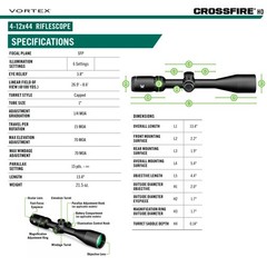 VORTEX Crossfire HD 4-12×44 Illuminated Dead-Hold 2A BDC MOA Riflescope & Rings