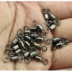 100PCS Rolling Barrel Swivel 42-330lb Fishing Swivels Solid Ring #1-#8,1/0-6/0