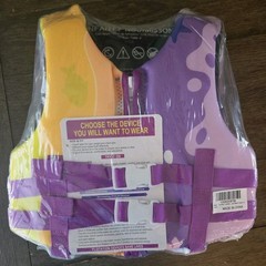 Chriffer Kids Youth Swim Vest Life Jacket 26-33 Pounds Girls Zipper Sz Small NEW