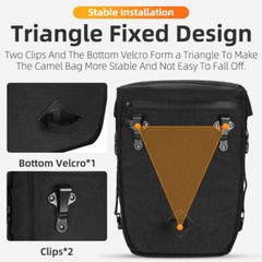 WEST BIKING Bike Single Pannier Bag Bicycle Trunk Bag Rear Rack Pack Bag 17L