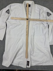 Gracie Jiu-Jitsu Gi Jacket Kimono Top M Medium White Mens 100% Cotton Jiu Jitsu