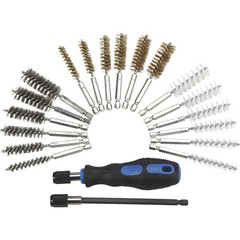 Klutch Bore Brush Set, 20-Pc., 1/4in.–1in. Dia., Nylon/Stainless/Brass, Drill
