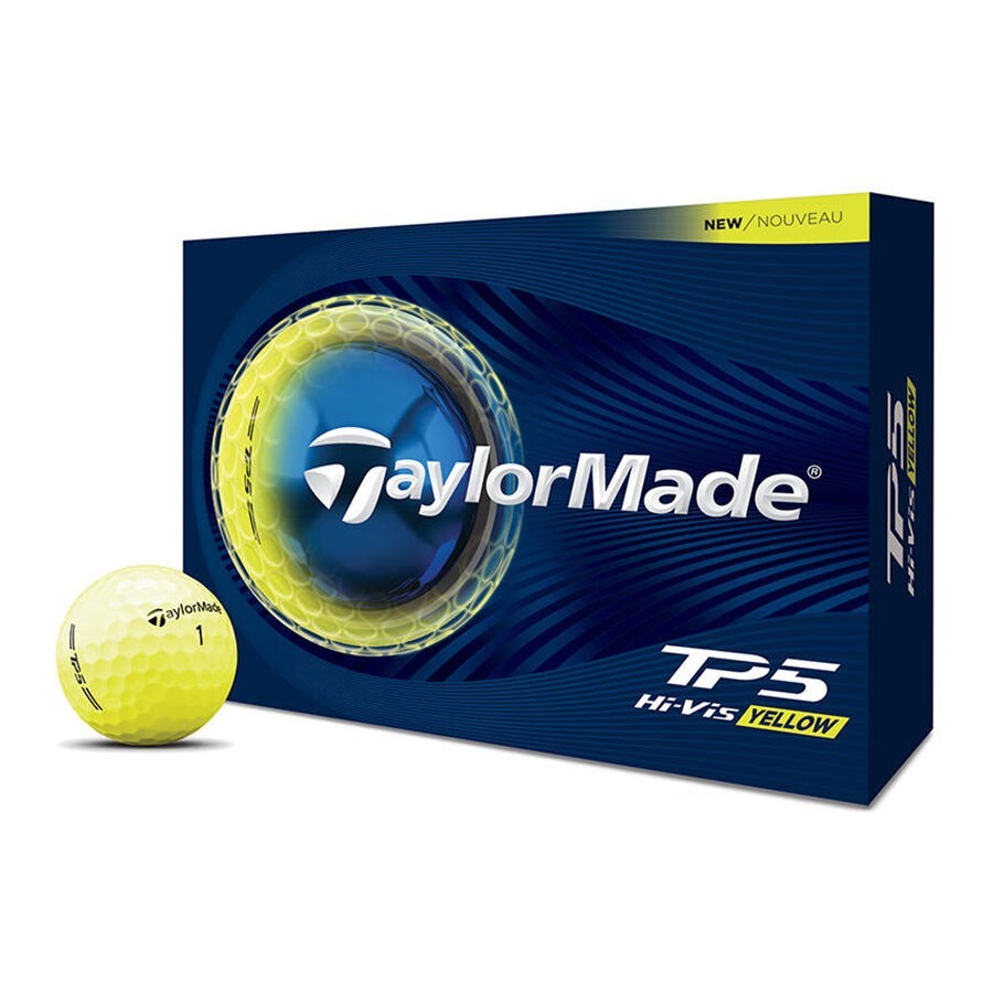 All New TaylorMade TP5 Yellow Golf Balls, 2 Dozens