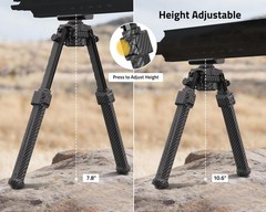 7.8-10.6inch MLOK Hunting Rifle Bipod Foldable Legs 360° Swivel For M-rail Mount