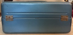 Vintage Old Pal Blue Steel Metal Tackle Box Two Plastic Tray Leves Lititz PA