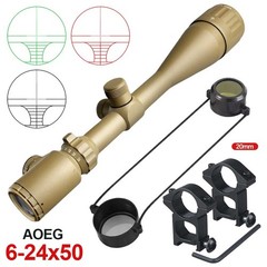6-24x50AOEG Hunting Red Green Dual illuminated Mil-dot Adjustable Optical Scope
