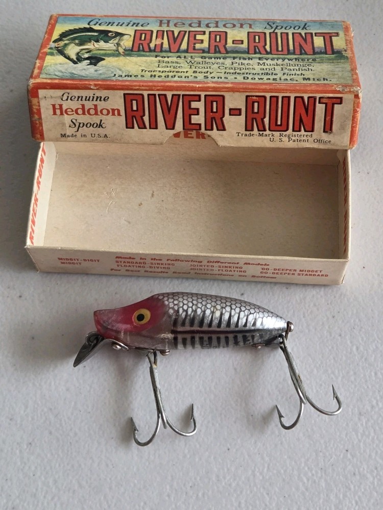 VIntage Genuine Heddon Spook Sinket River-Runt Fishing Lure, in box