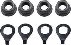 -Bicycle Hub 3/8 Inch Black Flange Shaft Nut Kits, with Front and Rear Bicycle W
