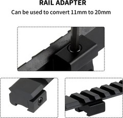 Low Profile 11mm Dovetail to 20mm Picatinny Rail Mount Adapter Scope Base Mount