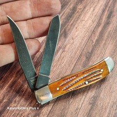Remington Backwoods Trapper 3.5&Prime; Closed Bone Handles Folding Pocket Knife