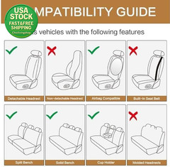 Breathable Car Seat Covers Full Set Universal Fit Air-Mesh Comfortable Black