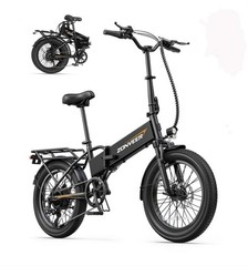 Zonveer Black E-bike 750W 48V 20Ah Foldable 25+MPH, 40Miles Range, 20in Tires