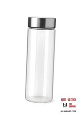 Borosilicate Glass Water Bottle – 22 oz Wide Mouth Reusable Glass Bottle with