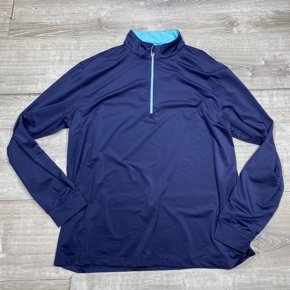 Straight Down Pullover Mens XL Navy Blue Quarter Zip Golf Performance Stretch